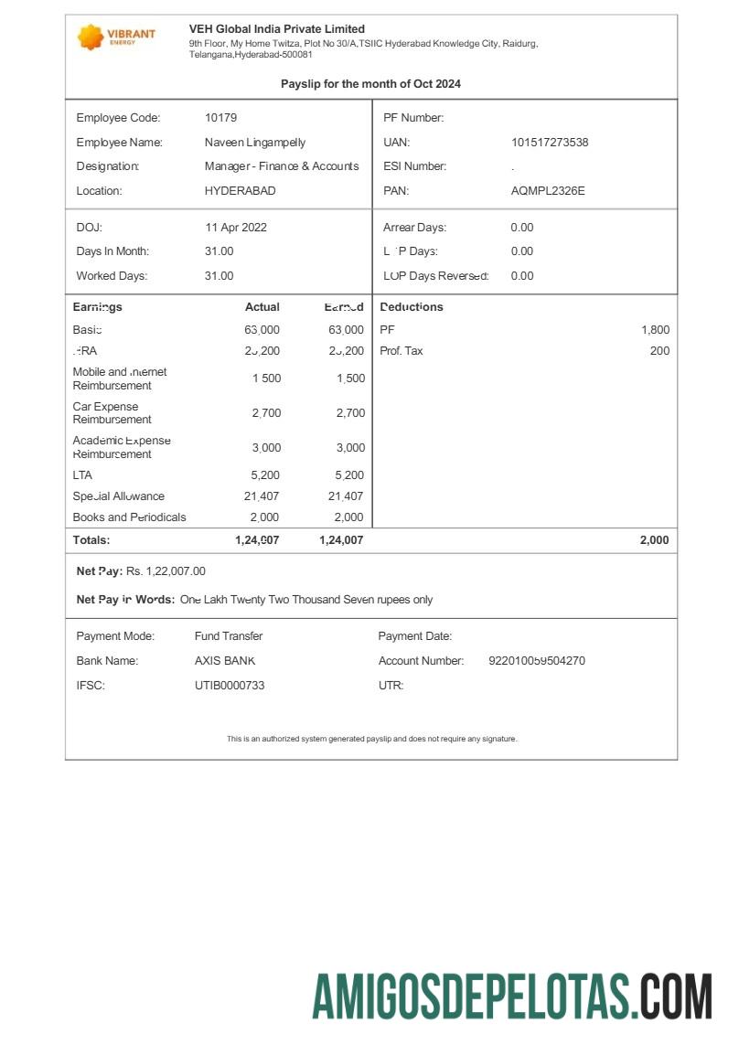 Para download Modelo de recibo de pagamento da Vibrant Energy VEH Global India em formatos Word e PDF.pdf, 1